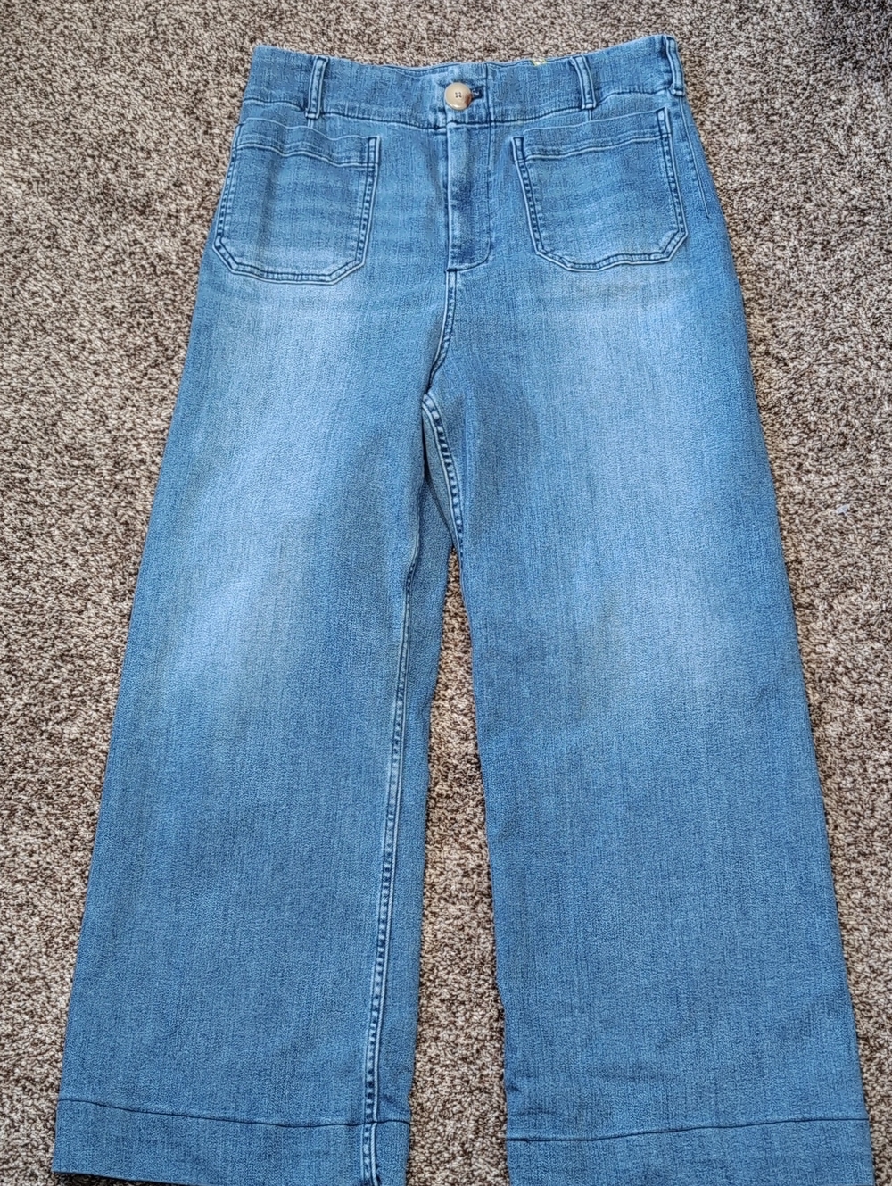 Maeve The Colette Crop High-Rise Wide-Leg Jeans Size 31T